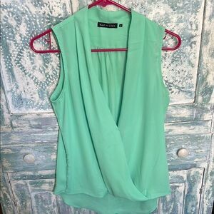 Green Sleeveless Blouse